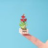 ablossom, Mini Red Orchid in Potting Basket Wood 1:12 Succulent Artificial Flower Clay Plant for Decoration Dollhouse Set of 2 Pieces.