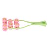 Flower Type Massage Roller, face Massage Roller Plastic Material Letter Shaped face Massager (Pink)