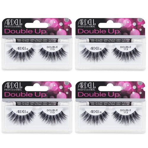 Ardell False Eyelashes, Eye Makeup Beauty Enhancement, Reusable Lashes Double up (4 pack) (Double Up 113)