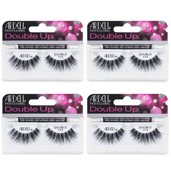 Ardell False Eyelashes, Eye Makeup Beauty Enhancement, Reusable Lashes Double up (4 pack) (Double Up 113)