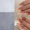 6 Sheets Star Nail Stickers for Nail Art, 3D Glitter Shiny Gold Silver White Black Stars Nail Art Design Decals Self-Adhesive Star Stickers DIY Nail Decals Nail Tips for Manicure Decoration Supplies