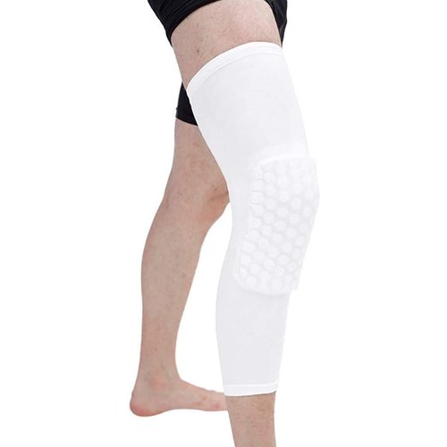 LARDROK Breathable Basketball Shooting Sport Safety Kneepad Honeycomb Pad Bumper Brace Kneelet Protective Knee pads rodilleras(White - 1 Pieces, M)