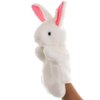 Rabbit Puppet Hand Puppets Easter Bunny Rabbit Hand Puppet Plush Animal Toys Easter Kids for Imaginative Pretend Play Stocking Storytelling (White) Puppets Hand Puppets