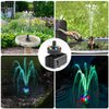 24-Hours Working Bird Bath Fountains Electric, Jutai Adjustable Quiet Water Fountain Pump with LED Lights for Garden,Small Fish Tank, Pond,Water Features - 7 Nozzles,16.4Ft Power Cord