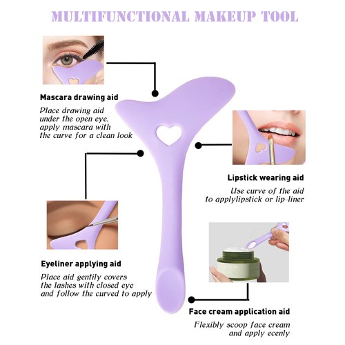 DogieLyn Silicone Winged Tip Reusable Smoky Eyeshadow Applicators Plate Cat Shape Eye liner Shadow Guide Template Multifunctional Lazy Quick Makeup Tool Eyebrow Pencil Eyeliner Stencils