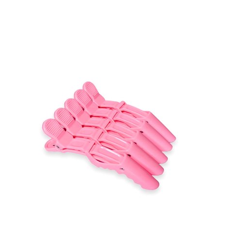 Alligator Hair Clips- 6 Pieces- BLACK, PINK & RED- Non-Slip Salon Quality Hair Clips, Perfect for Styling & Sectioing Clips (PINK)