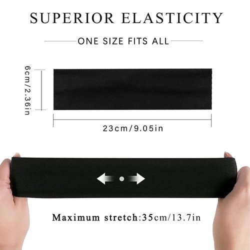 WZNBBOY 9Pcs Elastic Hair Bands Non Slip Soft Cloth Fabric Headbands Daily Workout Yoga Running Sport Thin Hair Wrap Hair Accessories,Unisex