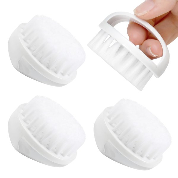 BQAN Nail Brush for Cleaning Fingernails, Nail Scrubber Brushes to Clean Under Nails and Toenail, Hand Scrub Brush Kit for Manicure 4Pack (White)