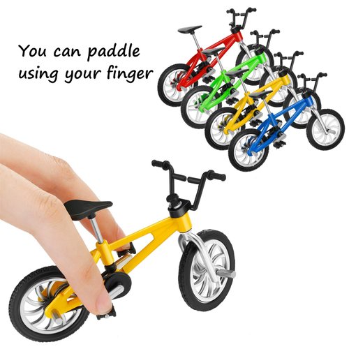 Gejoy 12 Pieces Finger Bikes Mini BMX Bike Mini Bicycle Toy Miniature Bike Figurine for Kids Adults Christmas Birthday Party Gifts Collections Decoration(Vintage Color)