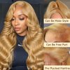 SEMANK Honey Blonde Wig Human Hair 180% Density Honey Blonde HD Lace Front Wig Human Hair Pre Plucked Body Wave Blonde Lace Front Wigs Human Hair 13x4 HD Lace Frontal wig 26 Inch