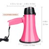 Sugar home Portable Megaphone Bullhorn 20 Watt Power Megaphone Speaker Voice and Siren/Alarm Modes with Volume Control and Strap (Pink)