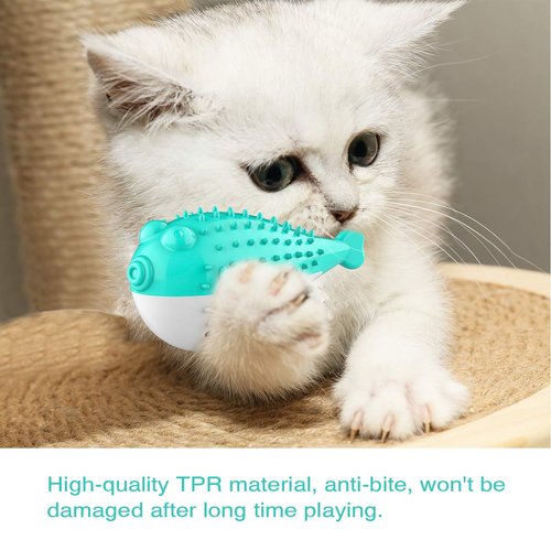 Sanshia Cat Toothbrush Catnip Toy, Interactive Chew Toy with Built-in Bells, Rubbing Face Eliminate Loneliness,Easy Clean
