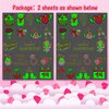 Partywind Luminous Valentines Day Temporary Tattoos for Kids, 38 Styles Glow Valentines Day Decorations Party Favors Supplies Decor, Valentine Heart Stickers for Kids to Exchange (2 Sheets)