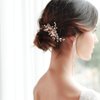 Sppry Bridal Hair Comb - Bendable Pearl Crystal Hair Accessory for Women at Wedding, Rose Gold