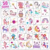 Partywind Glitter Temporary Tattoos for Kids Girls, Birthday Party Supplies Favors Decorations, Kids Goodie Bag Stuffers, Fake Tattoo Stickers for Party Games Prizes (50 Sheets)