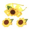 Yellow Sunflower Headband Bow Hair Accessories, Wave Point Flower Hair Bands, Spring Summer Big Bow for Women Girls, Non Slip for Outdoor Gathering Party Princess Decor, Women's Fashion Headbands