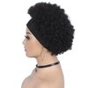 Quantum Love Short Human Hair Wigs Afro Curly Human Hair Headband Wig for Black Women Afro Puff Natural Black Headband Glueless Human Hair Wigs