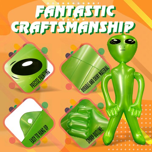Novelty Place 33'' Jumbo Inflatable Alien 3 Packs - Alien Inflate Toy for Kids - Perfect for Halloween, Birthday, or Space Themed Parties - Fun and Colorful Party Decorations