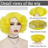 GNIMEGIL Cosplay Yellow Wig Short Curly Hair Layered Big Wavy Synthetic Wigs for Women Costume Carnival Party Halloween Wig with Wig Cap