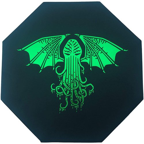 Fantasydice-Cthulhu Tome-Green - Dice Tray - 8" Octagon with Lid and Dice Staging Area- Holds 5 Sets(7 Dice Set/Standard) for All Tabletop RPGs Like D&D, Call of Cthulhu, Shadowrun.