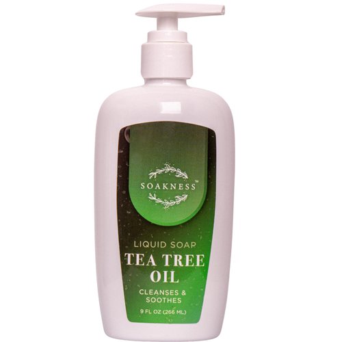 Soakness Liquid Hand Soap with Tea Tree Oil - Gentle Cleansing, Nurturing Touch, Multi Purpose Hand Wash 9 fl oz