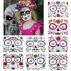 AUOCATTAIL 8 pcs Halloween Face Tattoo Stickers Rose Heart Diamond Spider Web Day of the Dead Masquerade Horror Makeup Look Face Dress Up Temporary Tattoos