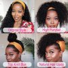 mengkai 14 Inch Glueless Headband Wig Human Hair150% Curly Headband Wig Human Hair Natural Color Machine Made Curly Headband Wig Human Hair Kinky Curly Headband Wig Human Hair 100% Human Hair Wigs