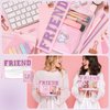 Hillban 2 Pcs Christmas Friends Gifts Friendship Gifts for Women Friend Makeup Cosmetic Bag Chenille Letter Bag Bestie Big Sister Birthday Gift Clear Toiletry Pouch Waterproof Travel Purse with Zipper