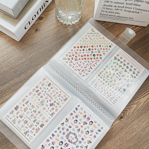 160 Slots Nail Sticker Book Nail Art Decals Sticker Organizer Binder Empty Nail Stickers Holder DIY Nail Art Design Tools for Nail Art Sticker
