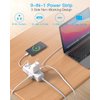 Power Strip Surge Protector - 6 Widely Outlets with 3 USB Ports (1 USB C), 3-Side Outlet Extender Strip, 5 Ft Extension Cord Flat Plug, Wall Mount Small Power Strip for Travel Home Office College Dorm