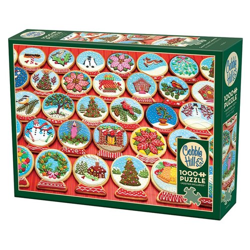 Cobble Hill 1000 Piece Puzzle - Snow Globe Cookies - Sample Poster Included