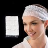 RONRONS 100 Pieces Disposable Spa Headbands, Soft Non-woven Facial Cloth Stretch Skin Care Hair Band, Professional Salon Makeup Sauna Essential Supplies for Women, White
