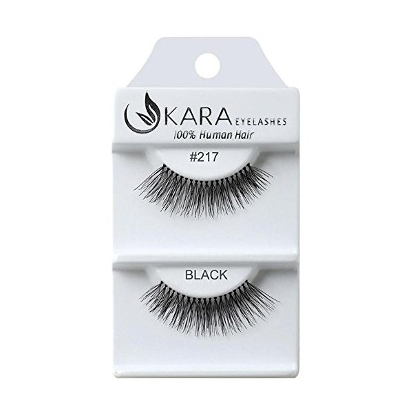 u KARA 100% Human Hair Natural False Eyelashes (#K-EL-217-12 Pack) Fake Lash Makeup