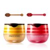2 Pcs Lip Balm Honey Pot, Honey & Strawberry Moisturizing Lip Mask Reduces Lip Lines and Exfoliator, Prevention Dry & Cracked Lip. (Honey & Strawberry)