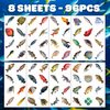 Generic Fishing Temporary Tattoos - Gone Fishing Fish Lake 96 PCS Funny Fish Themed Stickers for Kids Birthday Party Supplies, Decorations, Favors and Prizes - Cute Gifts for Boys and Girls