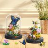 2 Flowers Bouquet Building Set Insect Collection Not Compatible with Lego, Mini Animals Bee & Sunflowers, Butterfly & Rose Botanical Stacking Building Blocks, Plant Bonsai Tree Ideal Gift