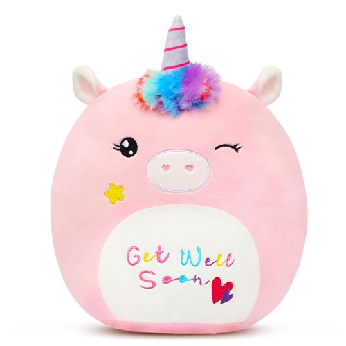 Easfan Get Well Soon Unicorn Plush Pillow Soft Plush Toy Get Well Soon Gifts for Kids Patient Feel Better for Women Throw Pillow Sofa Cushion Home Decoration