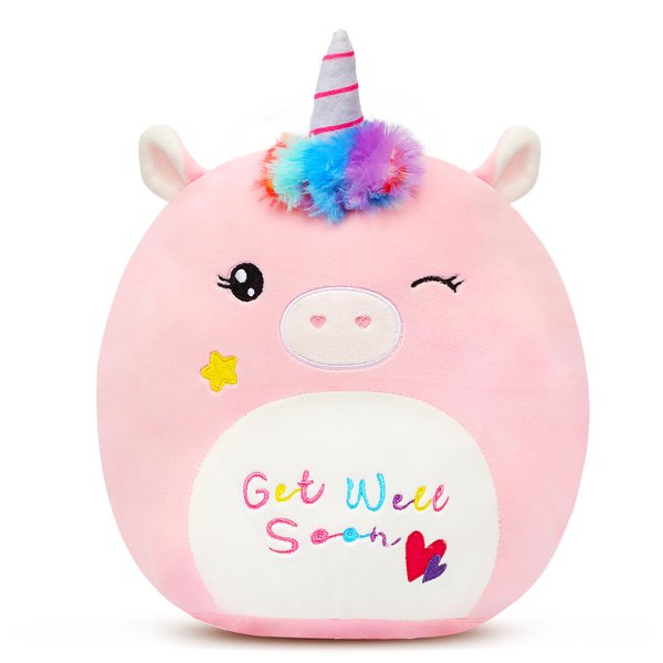 Easfan Get Well Soon Unicorn Plush Pillow Soft Plush Toy Get Well Soon Gifts for Kids Patient Feel Better for Women Throw Pillow Sofa Cushion Home Decoration