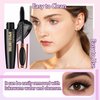 2 Pack Fiber Lash Mascara,Lengthening Thick Waterproof Black Mascara,Long Lasting Smudge-proof Clear Tube Mascara,All Day Exquisitely Full