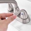Phiestina Brushed Nickel Utility Sink/Laundry Faucet, 4 Inch Centerest 2 or 3 Hole Rotatable Swivel 360° Spout with Threaded End, with Water Supply Line, BF25-7-BN