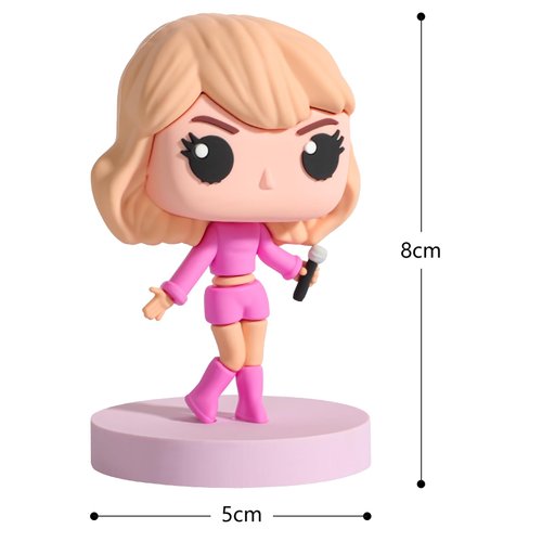 Gecuyobi American Singer Doll,Cute Girl Doll, Singer Model,epoxy Resin Material,Realistic Expressions,Bright Colors,Beautiful Beauty Ornaments Decoration (Red)