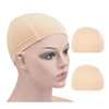 YTBYT 2 Pcs Wig Caps Bamboo Fiber Wig Cap Elastic Breathable Wigs Grip Cap Wig Liner Cap (Beige)