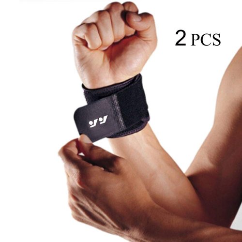 Wrist Brace for Ganglion Cyst, Arthritis, Carpal Tunnel, Breathable Sport/Fitness Wrist Support, for Left and Right Hand Man and Woman (Black-2pack)