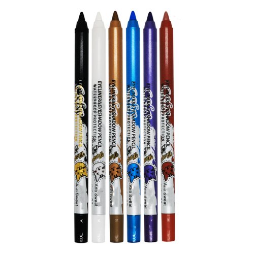 MAEPEOR 6 Colorful Matte and Pearl Eyeliner Pen, Waterproof and Long lasting Eye Shadow Pencil Make Up for Women (Set 02)