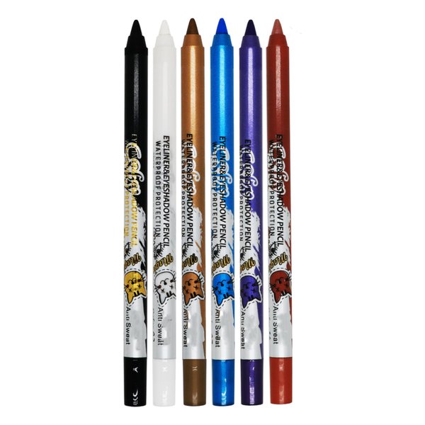 MAEPEOR 6 Colorful Matte and Pearl Eyeliner Pen, Waterproof and Long lasting Eye Shadow Pencil Make Up for Women (Set 02)