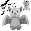 Cuddly 11 inch Plush Bat Stuffed Animal Halloween Stuffed Animal Plush Toys Plush Animal Doll Bedtime Toys Birthday Xmas Furry Gifts for Children Kids Baby Toys (Grey, 11 inch)