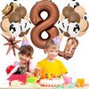 Number 8 Balloons Cowboy Themed Party Decorations, 40inch Foil Balloon Brown Number Balloons, Cow Balloons Cow Farm Cowboy Hat Balloons for Kids Cowboy Birthday Party Decorations
