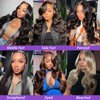 Starmo Body Wave Lace Front Wigs Human Hair Pre Plucked 13x4 HD Lace Frontal Wigs Human Hair 150% Density Glueless Lace Front Wig with Baby Hair Natural Black 22inch