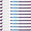Schneider Slider Basic XB (Extra Broad) Ballpoint Pen, 1.4 mm, Transparent Barrel, Violet Ink, Box of 10 Pens (151208)