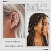 NAISKA Silver Jewelry for Braids, Dreadlocks and Beards - Metal Braid Clips, Non-Piercing Ear Cuffs, Hair Cuffs, and Beads for Women and Men (30PCS)